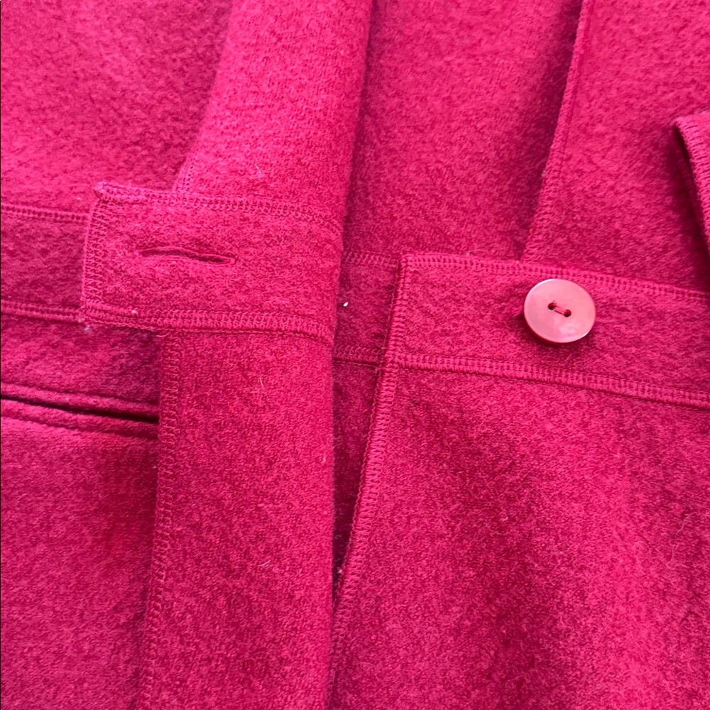 Talbots Red Open-Front Wool Blazer Jacket - Picture 5 of 8